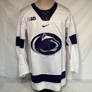 Penn State Nittany Lions Nike White And Navy Blue Hockey Jersey Mens Size Medium